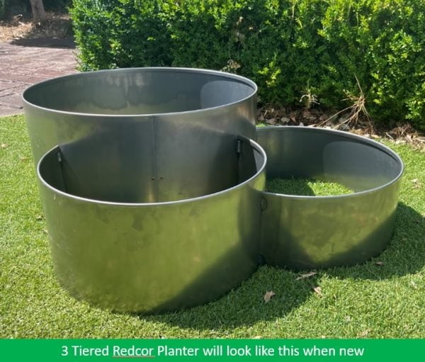 3 Tiered corten steel planter